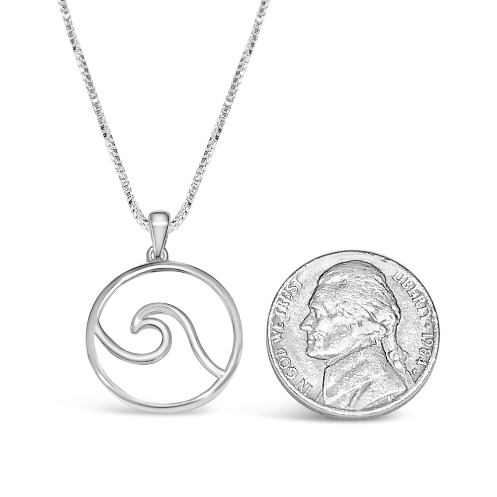 cape cod wave necklace sterling silver pendant wave 