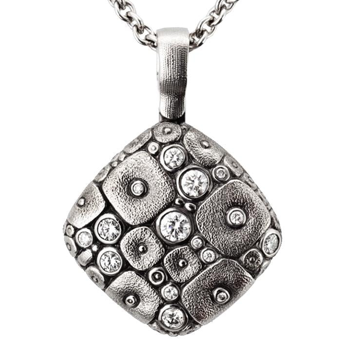 M-46PD soft mosaic pendant necklace platinum diamonds alex sepkus