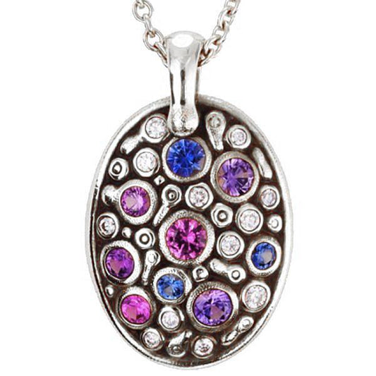 constellation pendant alex sepkus m-64ps platinum pendant necklace with blue and purple sapphires and white diamonds