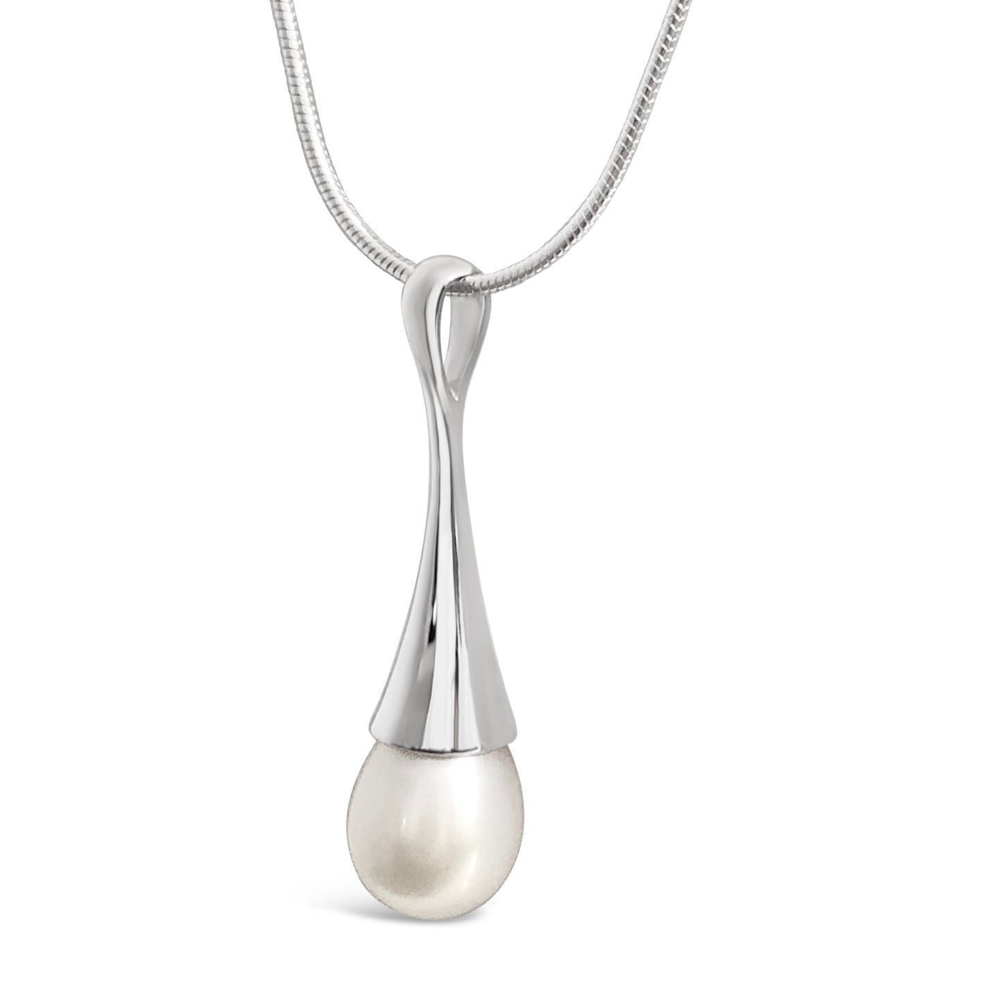 pearl drop necklace made with 925 sterling silver and freshwater pearl