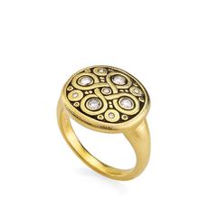 alex sepkus r161d celtic spring ring dome band 18k yellow gold diamond ring fashion jewelry