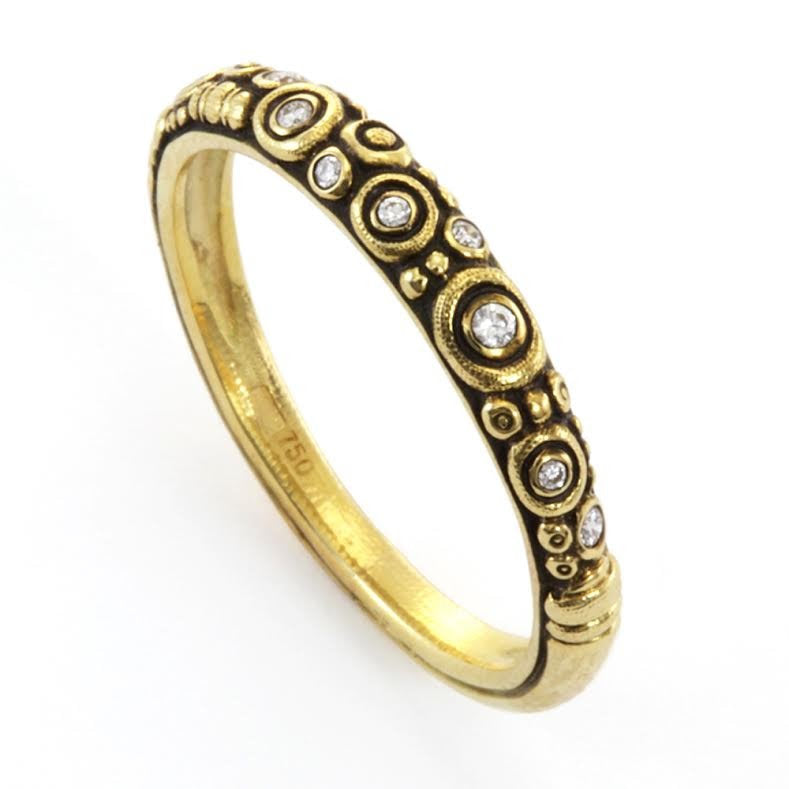 alex sepkus r-168 handmade band 18k yellow gold diamond fashion ring michaels jewelry cape cod jeweler provincetown