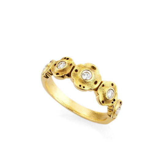 R-207D alex sepkus flora ring 18k yellow gold diamonds
