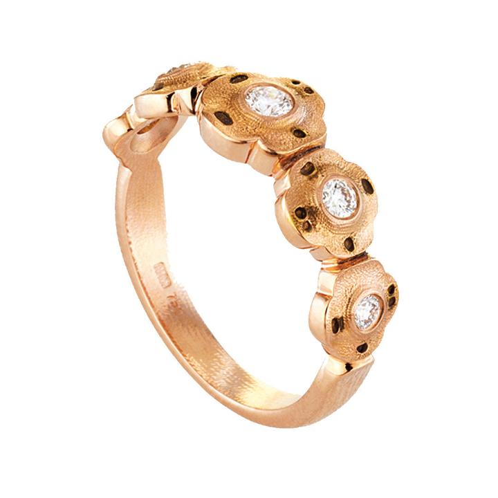 R-207R alex sepkus flora ring 18k rose gold diamonds