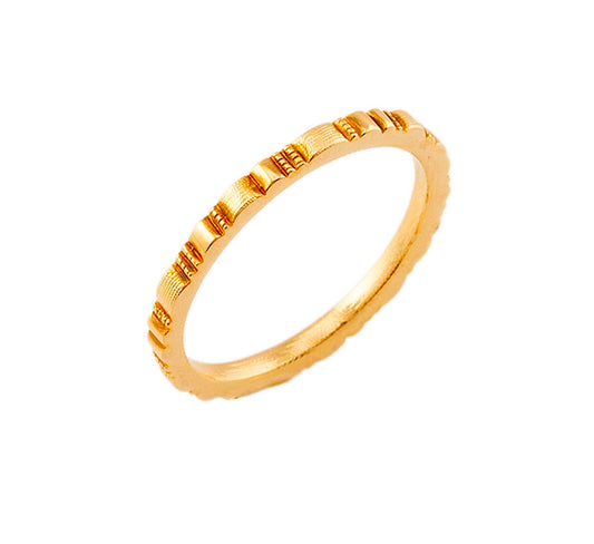 R-213 ridges unisex band alex sepkus ring 18k yellow gold