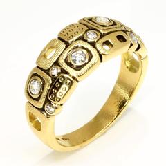 r-214D alex sepkus little windows dome ring 18k gold diamond fashion ring