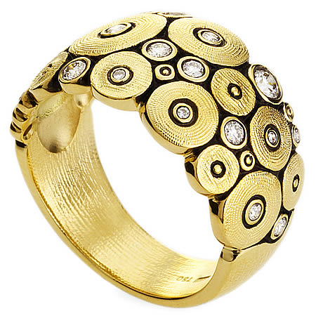 ocean ring alex sepkus r100d 18k yellow gold diamonds dome band