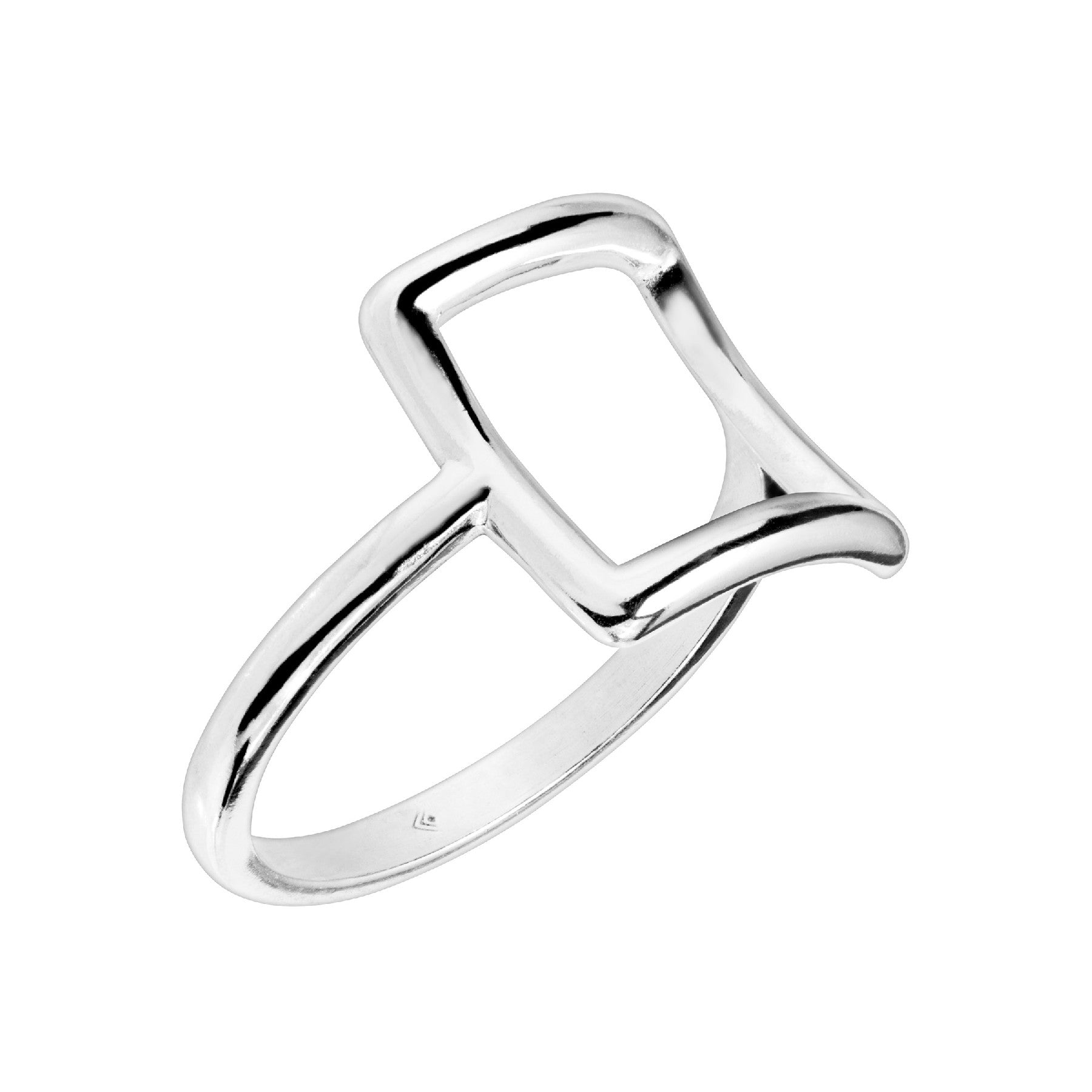 cape cod open square ring sterling silver minimalist ring