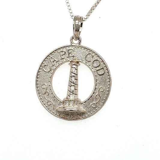 cape cod lighthouse necklace sterling silver 925 nautical pendant necklace