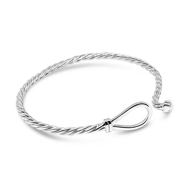 Made On Cape Cod. Twisted Nautical Hook Bracelet - 925 Sterling Silver 