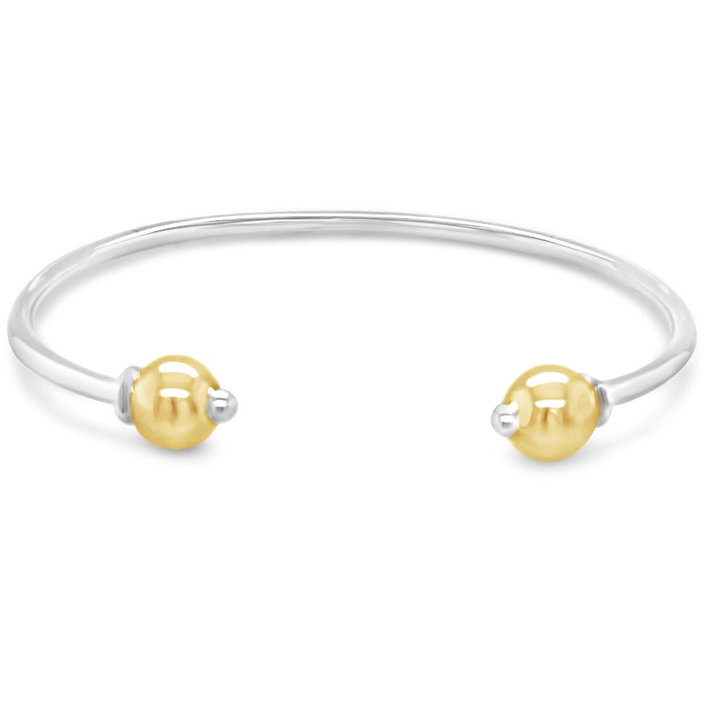 Made On ape Cod. Beach Ball Cuff Bracelet -14k Gold