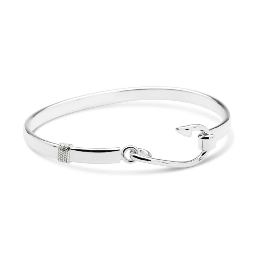cape cod fish hook bracelet 925 silver bangle made on cape cod by michael's custom jewelers in provincetown cape cod