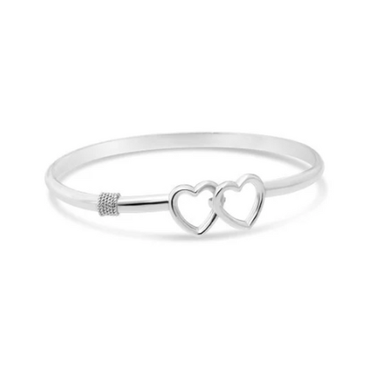 Double Hearts Bracelet - Solid Silver
