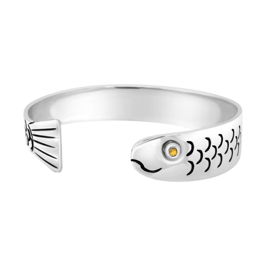 Made On Cape Cod. Fish Cuff Bracelet - 925 Sterling Silver