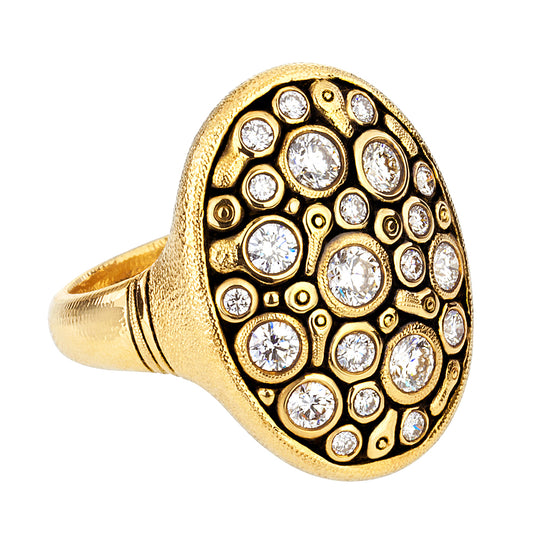 18k yellow gold diamond alex sepkus dome ring constellation r141d