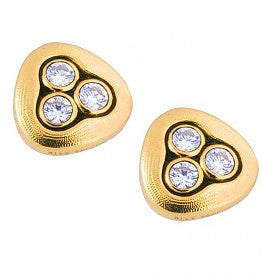 Swirling Water Earrings - E-75D 18k yellow gold studs with diamonds alex sepkus