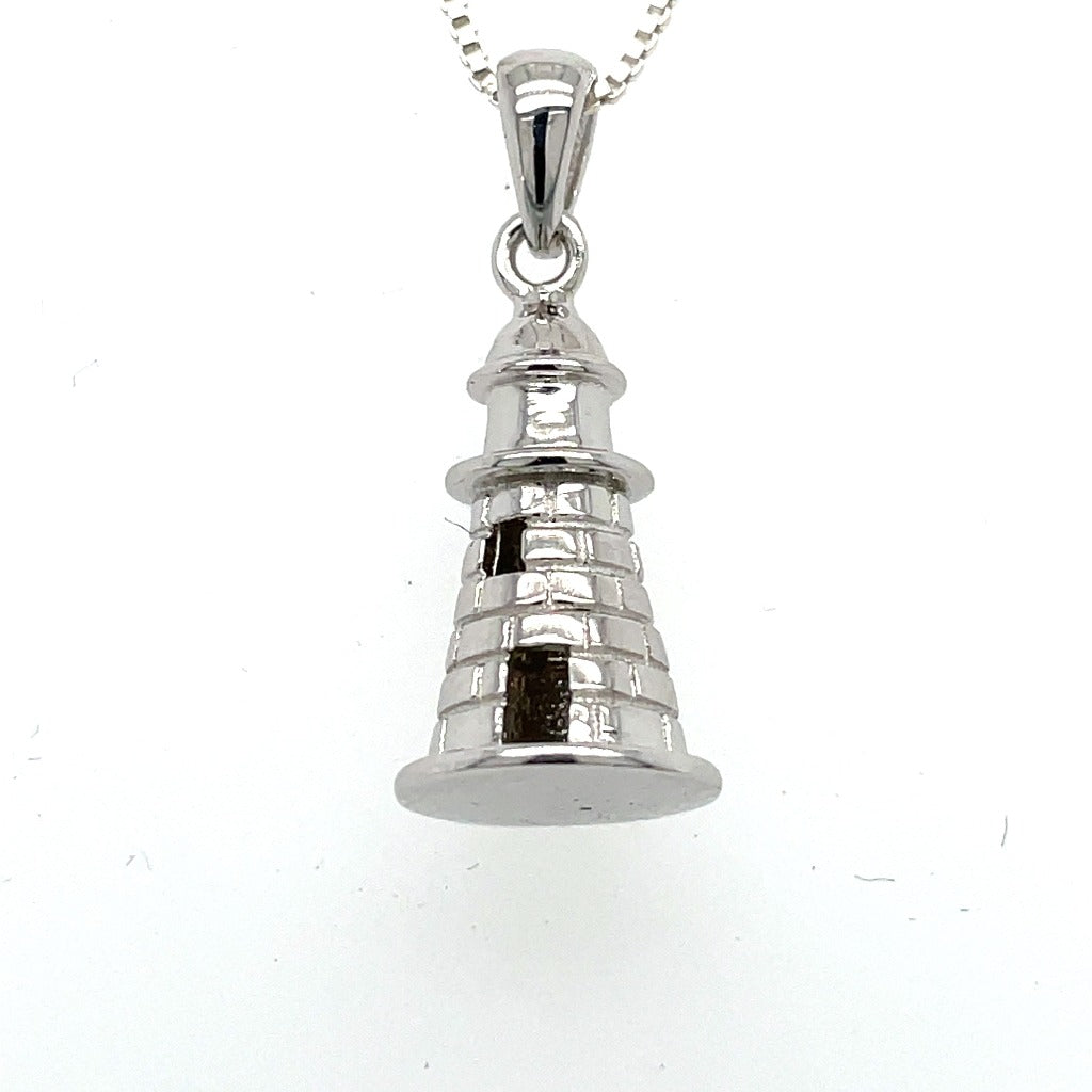 cape cod 3d lighthouse  necklace, sterling silver pendant necklace made on cape cod