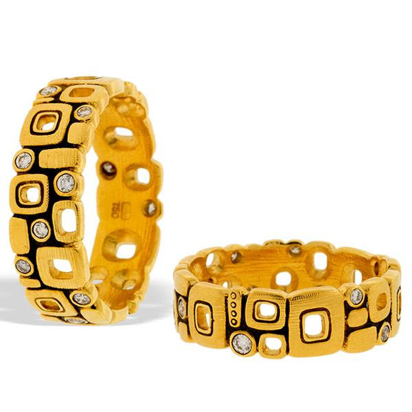 little windows band alex sepkus r118 18k yellow gold diamond fashion ring artistic jewelry