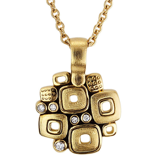 M-59 Alex Sepkus Little Windows pendant necklace 18k yellow gold diamonds