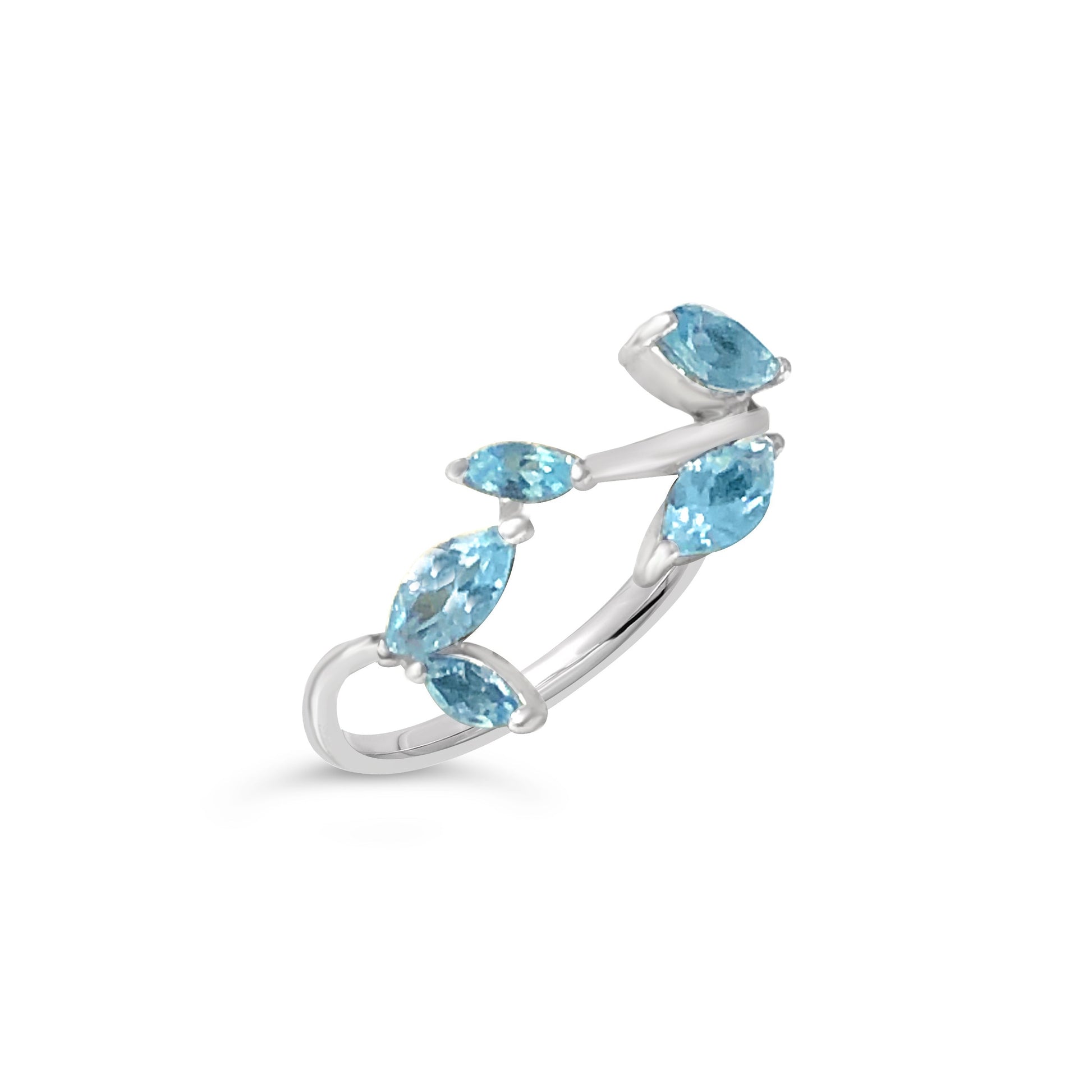 marquise blue topaz sterling silver ring