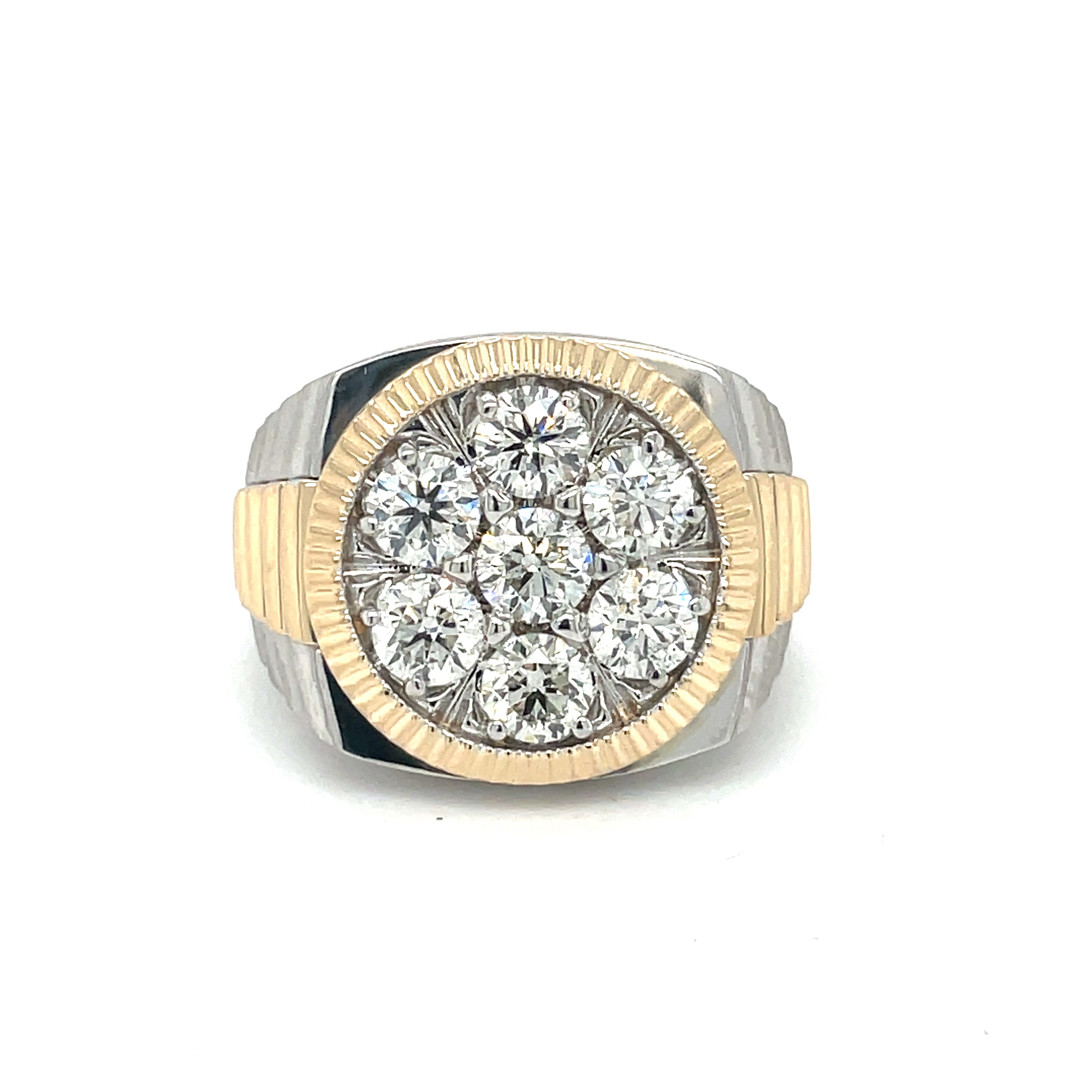10k Gold Rolex Ring Men, Two Toned Rings, Baguette Diamonds | eBay