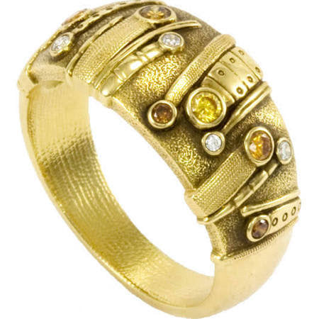 sea grass alex sepkus r 150dc 18k gold diamond natural color diamond dome ring