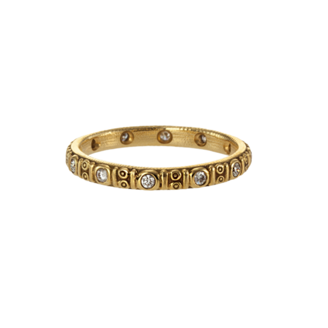 alex sepkus ring r-73D circle band 18k yellow gold with diamonds