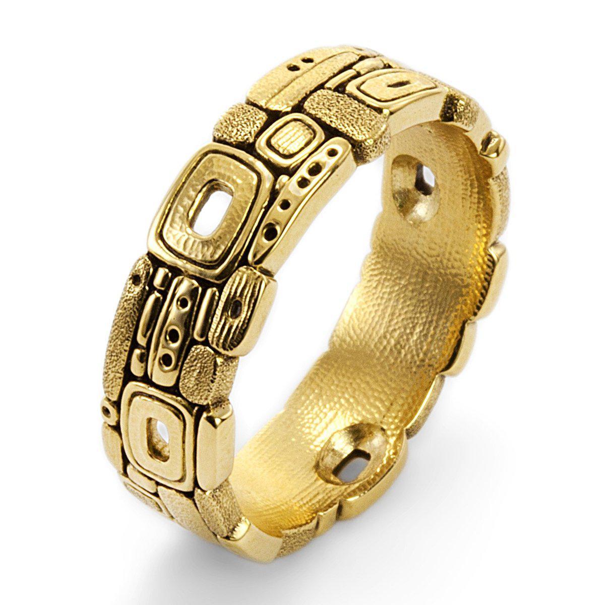stone barn men's band alex sepkus r-169 yellow gold mens ring