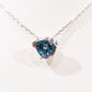 trilliant cut blue topaz sterling silver necklace made by hand