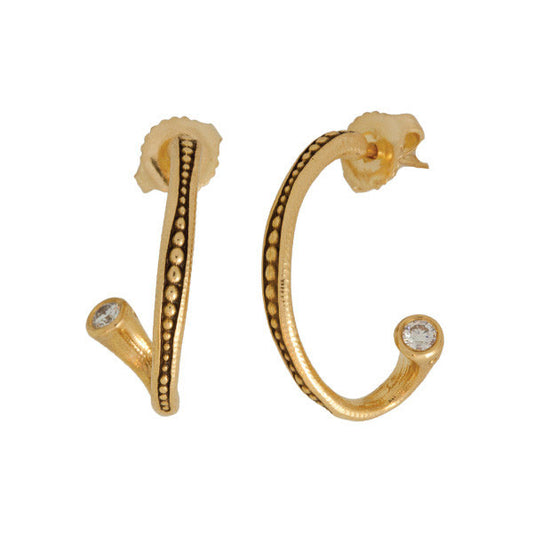 E-27 twisted hoop earrings alex sepkus gold diamond stud hoops michaels jewelry cape cod jeweler provincetown